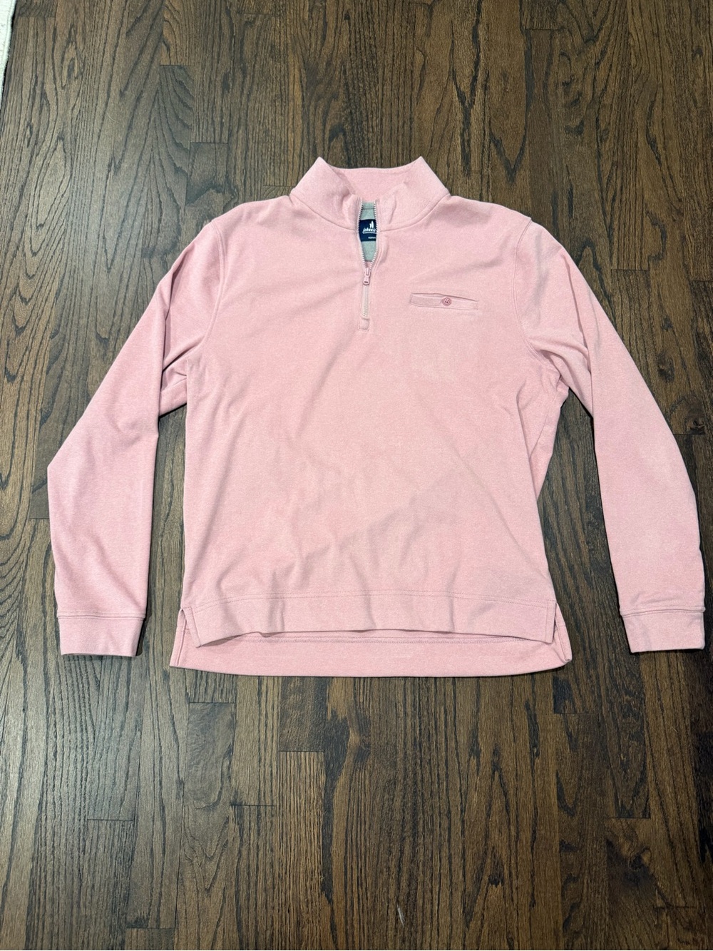 johnnie-O Men's Light Pink Quarter-Zip Pullover Sweater